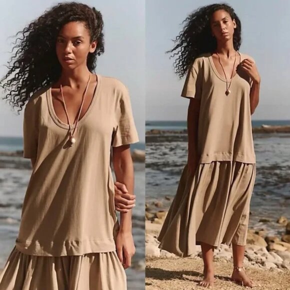 NWOT Free People Beach Herron Drop-Waist Maxi Dress (M) - Picture 2 of 7